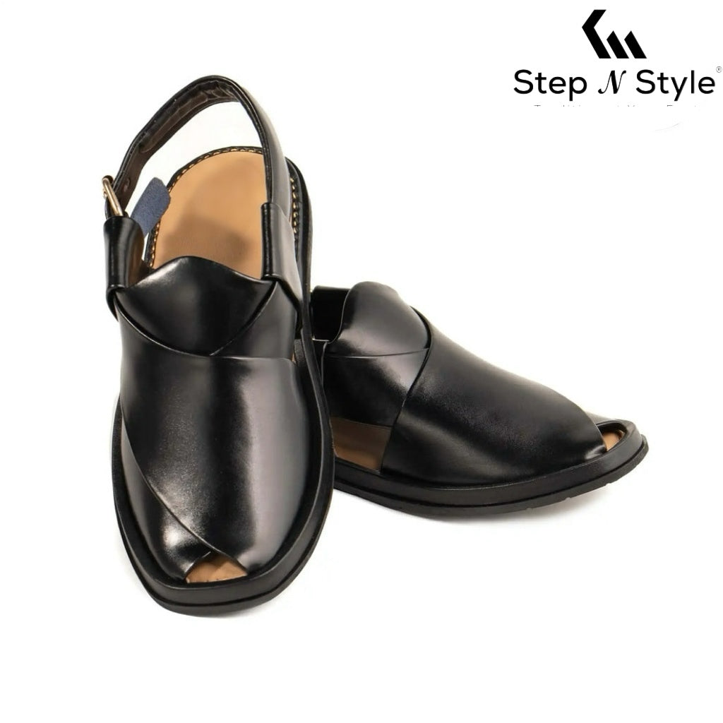 ROUND BLACK PESHAWARI Chappal