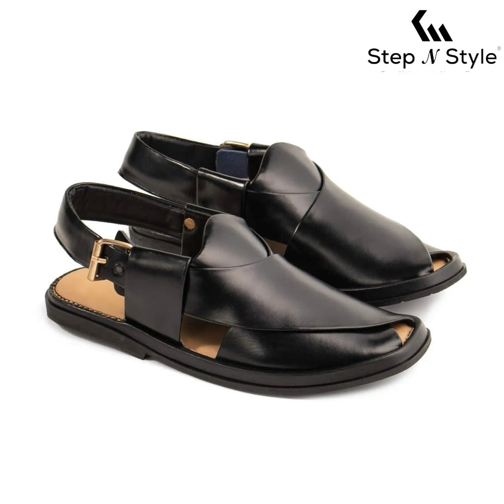 ROUND BLACK PESHAWARI Chappal