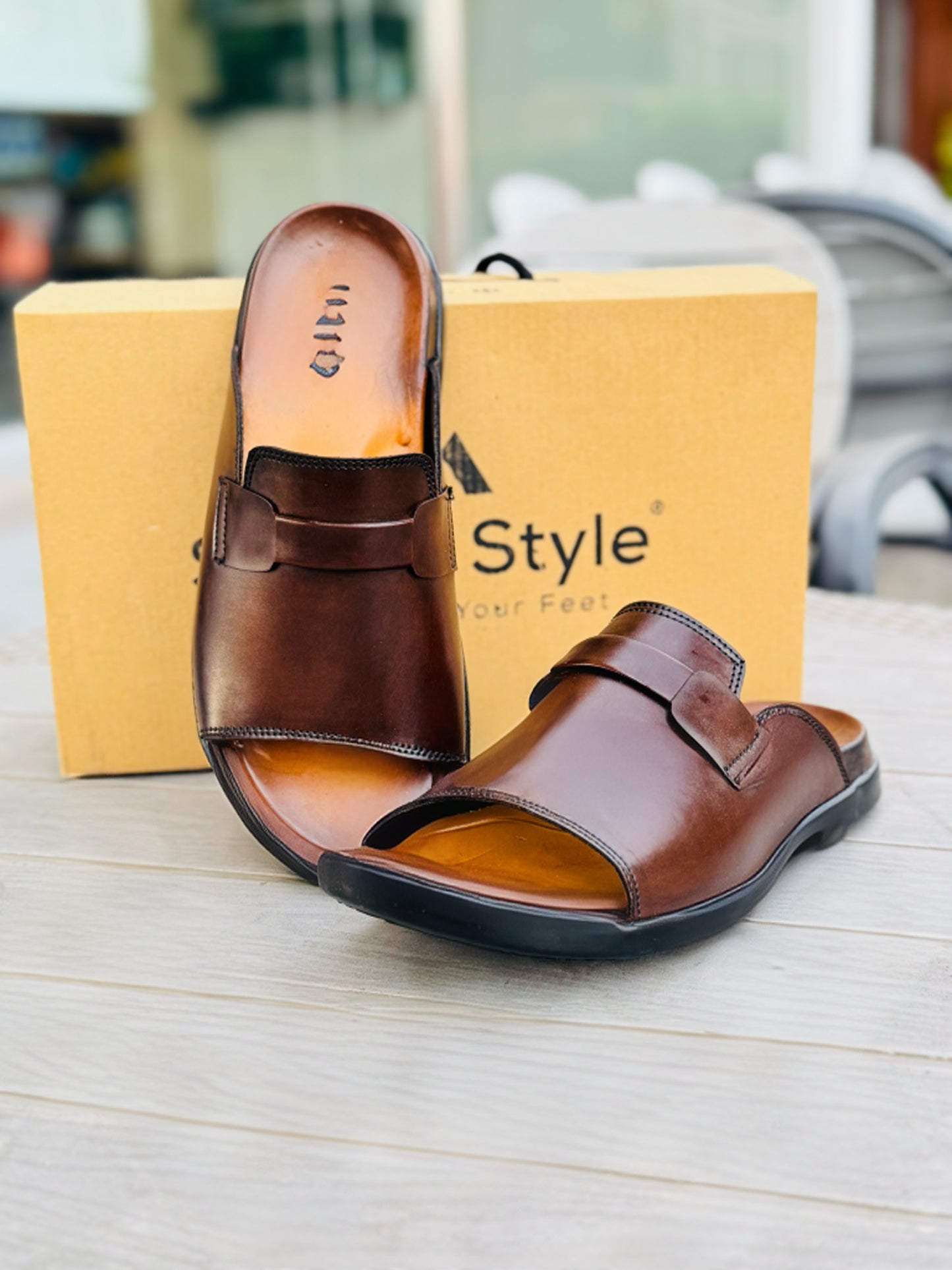LEATHER S-10 OXF- SLIPPERS