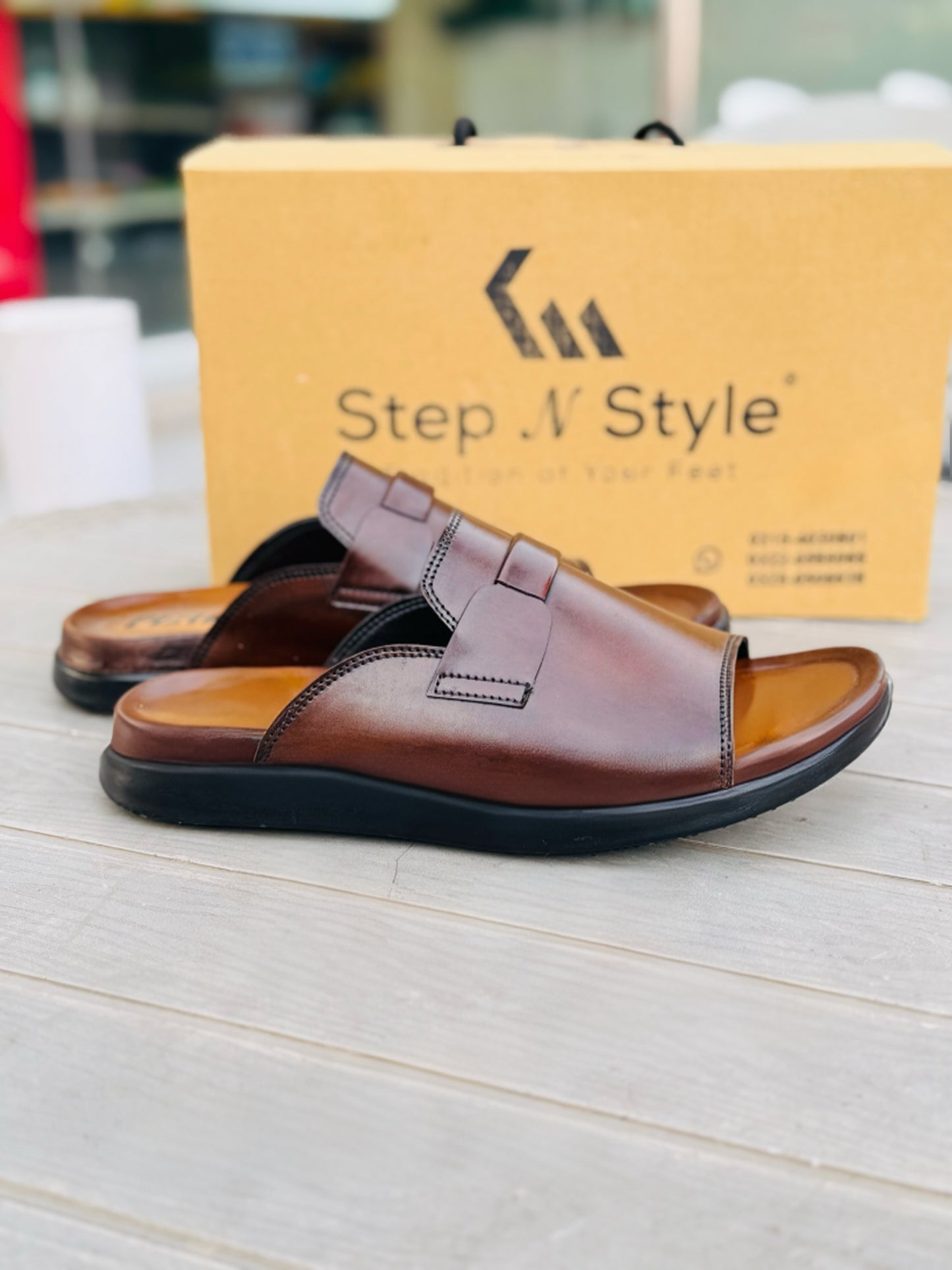 LEATHER S-10 OXF- SLIPPERS