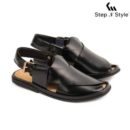 ROUND BLACK PESHAWARI Chappal