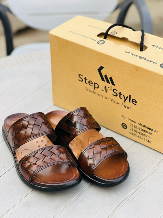 CHECKERED TWO-TONE OXF-SLIPPPERS
