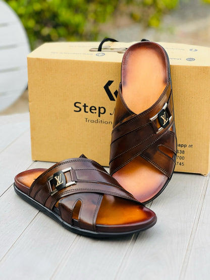 LEATHER STRIDE OXF-SLIPPERS