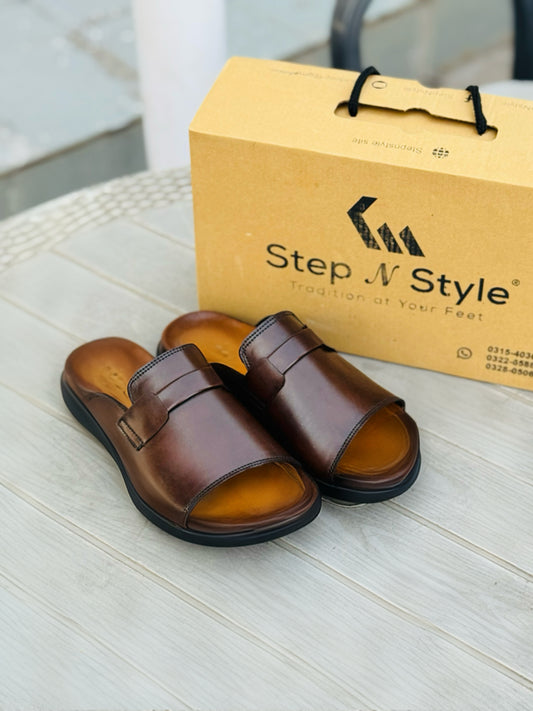 LEATHER S-10 OXF- SLIPPERS