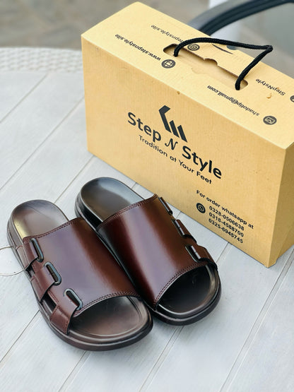M1-BROWN OXF-SLIPPERS (ART-M079)