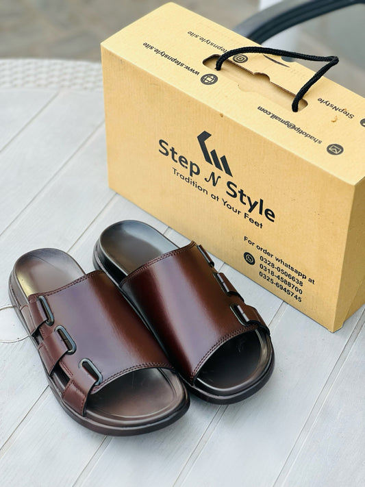 M1-BROWN OXF-SLIPPERS (ART-M079)