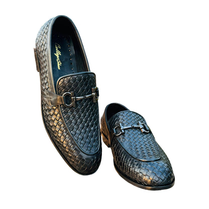 BLACK LEATHER BRAIDED FORMALS