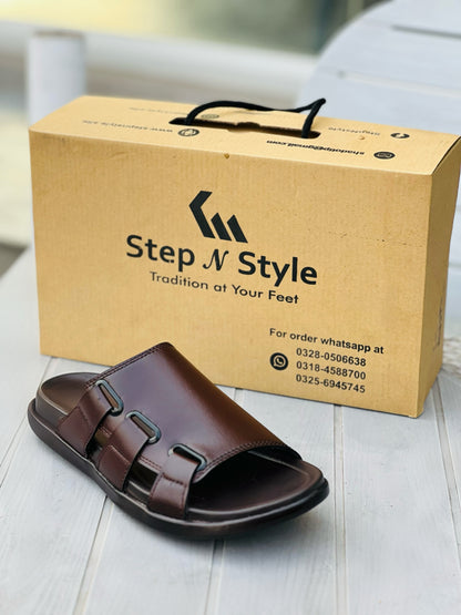 M1-BROWN OXF-SLIPPERS (ART-M079)
