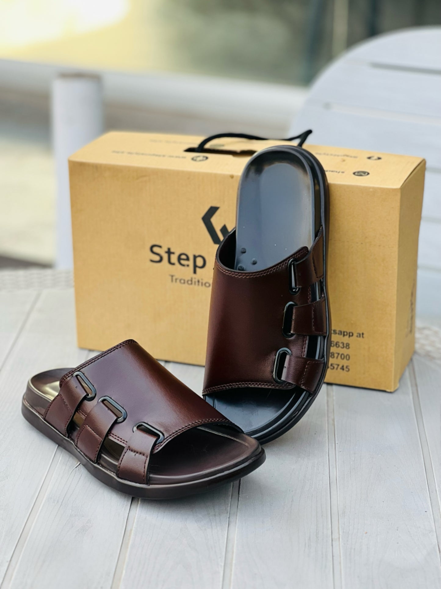 M1-BROWN OXF-SLIPPERS (ART-M079)