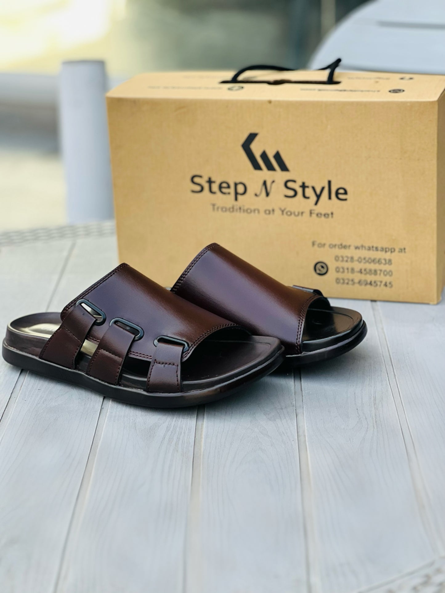 M1-BROWN OXF-SLIPPERS (ART-M079)