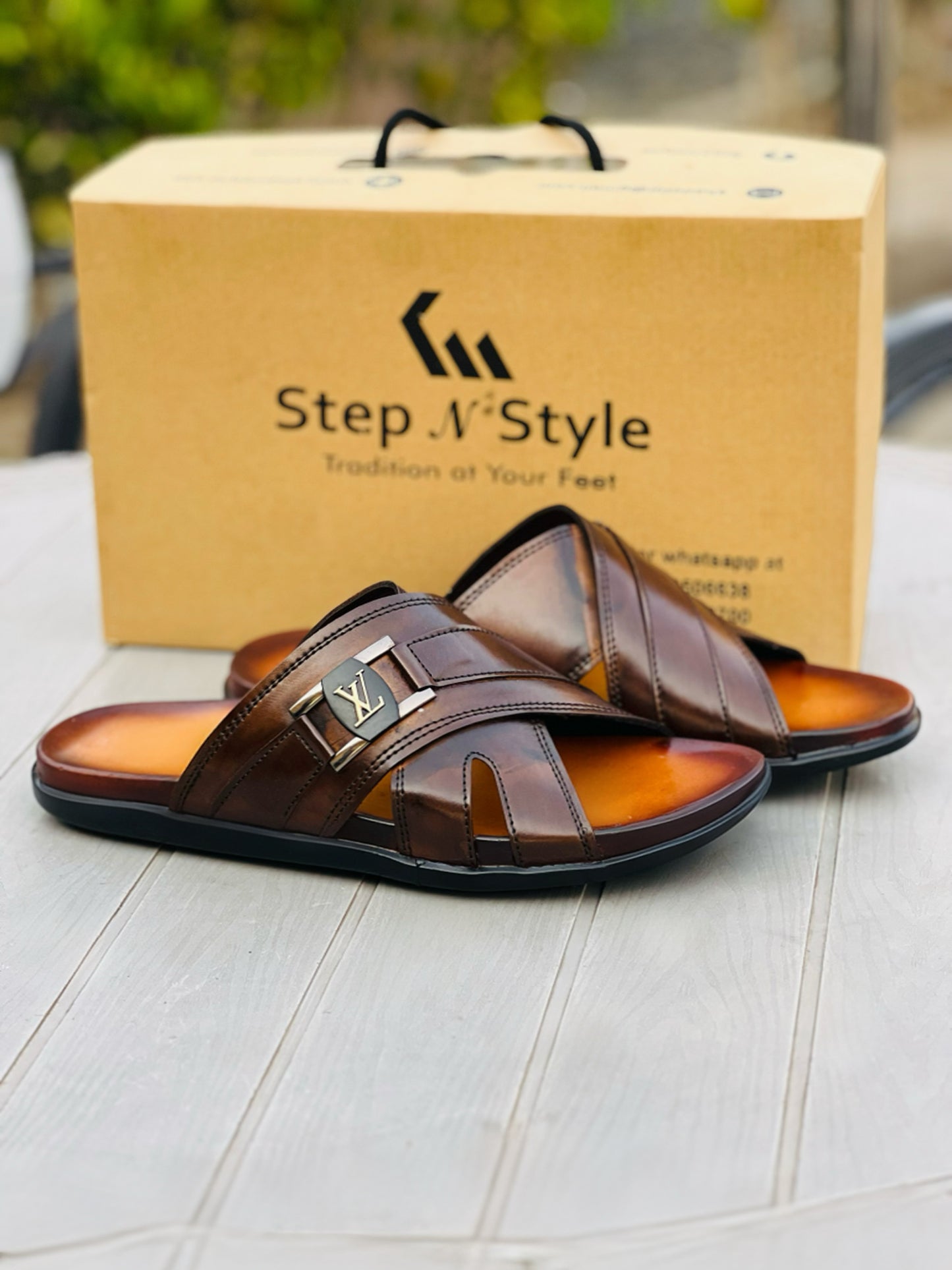 LEATHER STRIDE OXF-SLIPPERS