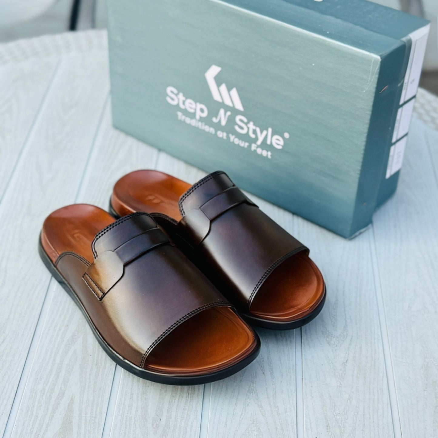 LEATHER S-10 OXF- SLIPPERS