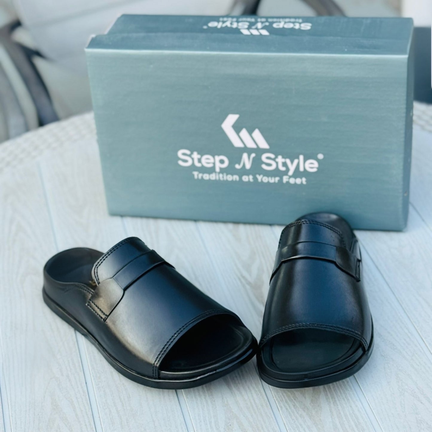 LEATHER S-10 OXF- SLIPPERS