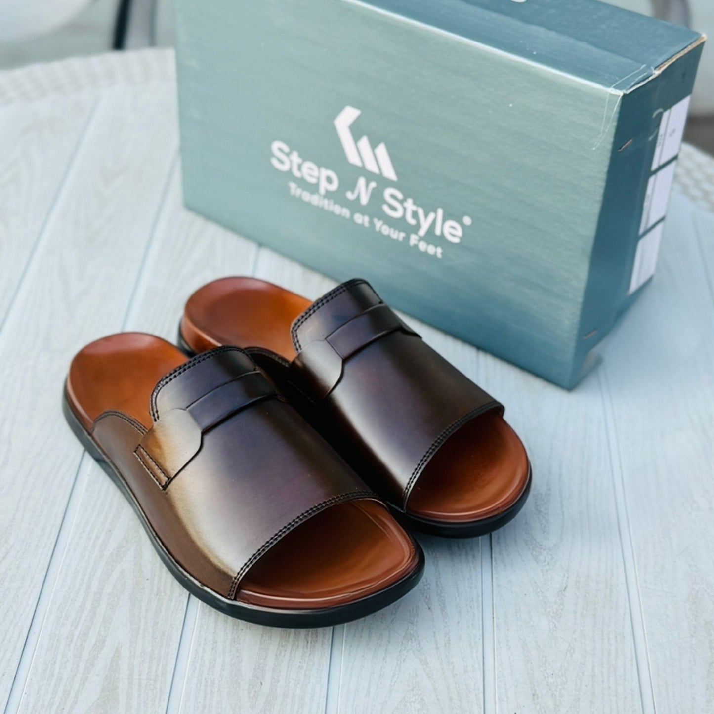 LEATHER S-10 OXF- SLIPPERS